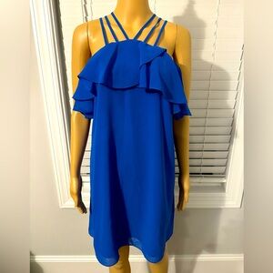 Beautiful One Market size S cobalt blue ruffle strap sleeveless dress NWOT